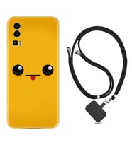 General Mobile Gm 23 Kılıf Resimli Boyun Askılı İpli Desenli Silikon Series Yellow Sweet 1817