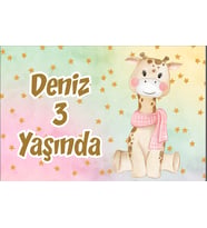 Sevimli Geyik Doğum Günü Afişi 100x150 cm
