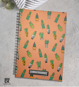Kişiye Özel Co Notes Marka Bej Renk Kaktüs Modelli Kareli Defter GDTK-906129