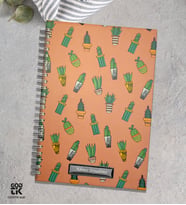 Kişiye Özel Co Notes Marka Bej Renk Kaktüs Modelli Kareli Defter GDTK-906129