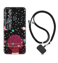 Tecno Spark 6 6 Go 8C 8 Pro 7 7 Pro Kılıf Boyun Askılı Silikon Space Woman 1311