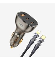 C507 Şeffaf 80W Çift PD (30+20W) & QC 30W Süper Hızlı Type-C›Lightning Araç Şarj Cihazı