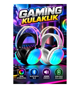 PG-580 RGB Aydınlatmalı Kablosuz Gaming Kulaklık Bluetooth 5.3 40mm Sürücü