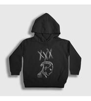 Presmono Unisex Çocuk Siyah Neon XXXTentacion Kapüşonlu Sweatshirt 48285tt