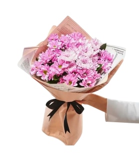 pembe papatya buketi
