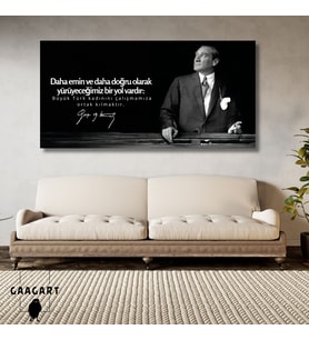 Panoramik Kanvas Makam Panosu Atatürk Sözleri Büyük Türk Kadını
