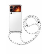 Mi 17 Pro Boyun Askılı Şeffaf Silikon Kılıf Beyaz