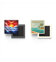 Buzdolap Magnetleri - Kiribati Bayrağı ve Paper Cut Tema - 2'li Set Magneti