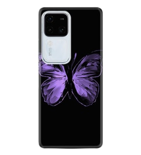 Vivo V30 Kılıf Desenli Silikon Platinium Series Black Butterfly 1879