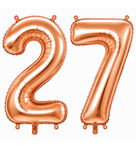 27 Rakam Folyo Balon Rose Gold Rengi (76 cm)