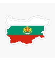 Bulgaristan Bayrağı Haritası ve Arması Araba Sticker Etiket 19CM