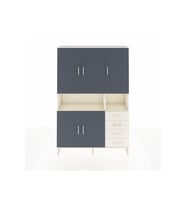 Arges Dolap 7 Raflı 4 Çekmeceli 5 Kapaklı 132x30x195 Aytaşı-Antrasit/Aytaşı
