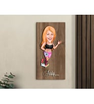 BK Gift Kişiye Özel Kadın Koşu Karikatürlü Kabartma Figürlü Ahşap Tablo-2, Arkadaşa Hediye, Sevgiliye Hediye, Duvar Dekoru
