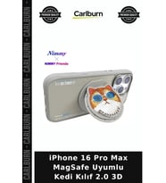 iPhone 16 Pro Max MagSafe Uyumlu Kedi Kılıf 2.0 3D Little Hipster Kamera Korumalı Akıllı Telefon