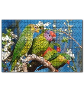 Cakapuzzle Dalın Üzerindeki Sevda Kuşları 120 Parça Puzzle Yapboz MDF (Ahşap)