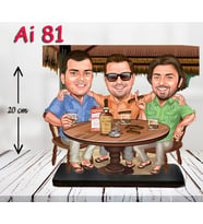 Kişiye Özel Ahşap Biblo - Aile Karikatür Biblo - 3 Kişilik Aile Biblo 23