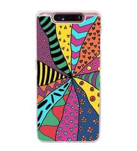 PrintiFy Samsung Galaxy A80 ile Uyumlu Retro Color 4  Kamera Korumalı Şeffaf  Kılıf