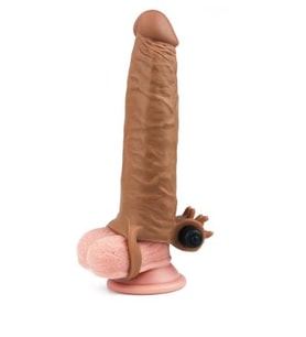 River World 18,5 cm Uzunluğunda 5 cm Dolgusu Olan Gerçekçi Uzatılabilen Titreşimli Pe nis Kılfı
