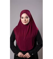 Bordo Pratik Hazır Geçmeli Tesettür Eşarp Sandy Kumaş Düz Hijab 2308_16
