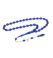 Arpa Kesim 11x8 mm İmzalı Ateş Kehribar Sistem Püsküllü Tesbih
