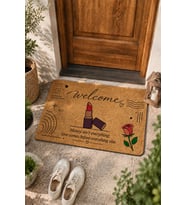 Valerine Life Kapı Önü Paspası 45x70cm Velür Doku Coco Görünüm iç Dış Mekan Sevgi Her Şeyden Önce