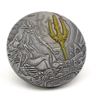 Poseidon Antik Mitolojik Denizlerin Tanrısı Şans Güç Metal Para CP068