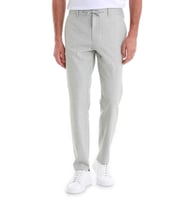 Gri Dinamik Fit Desenli Yandan Cepli Keten Jogger Pantolon