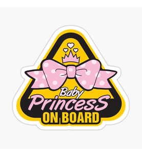 Arabada Prenses Bebek Var Sticker oto Etiket 18cm MD13