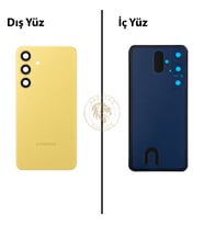 Samsung S24 Plus Sarı Arka Pil Kapağı Batarya Kapağı Lazer Kesim Back Cover