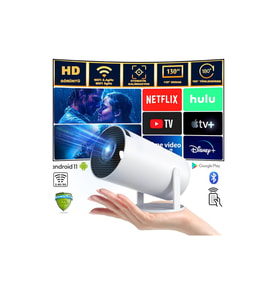 Taşınabilir Android WiFi Sinema Projektörü, HD, En Güncel Sürüm, Beyaz