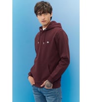 L80YRY74 Lee Regular Fit Normal Kesim %100 Pamuk Kapüşonlu Şardonlu Sweatshirt (Bordo)