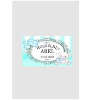 Hoşgeldin Bebek Yapışkanlı Sticker Etiket (Erkek için) 5x4 Cm 56 Adet