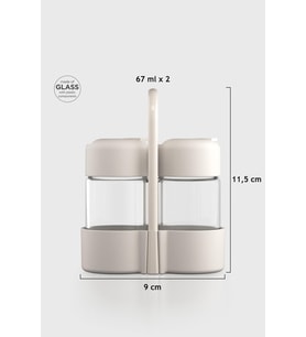 Renga Rita 67 ml 2'li Cam Tuzluk ve Biberlik Seti 121015 Bej