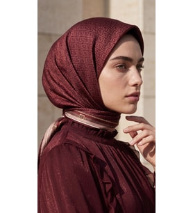 Levidor Kristal Eşarp Kemer Desen Bordo