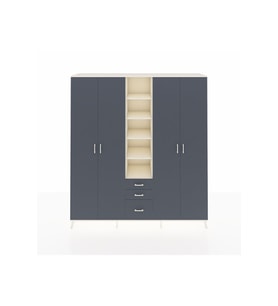 Hyperion Dolap 17 Raflı 3 Çekmeceli 4 Kapaklı 220x44x243 Aytaşı-Antrasit/Antrasit