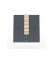 Hyperion Dolap 17 Raflı 3 Çekmeceli 4 Kapaklı 220x44x243 Aytaşı-Antrasit/Antrasit