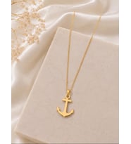 Kişiye Özel 925 Ayar Gümüş Çapa Model Kolye (Gold)