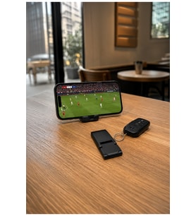 3Dmarketi 3’ü 1 Arada Mini Telefon Tutucu Anahtarlık Charm – Siyah 3,5 × 7 × 1 cm