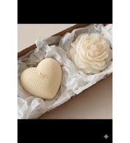 2 li Kalpli ve Şakayık Soya Wax Doğal Mum Seti Dekoratif Mum