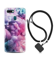 Oppo A5S A15 A16 A54 A55 A73 A74 Kılıf Boyun Askılı Silikon Pink Cloud 1305
