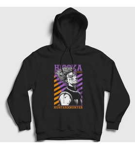Presmono Unisex Siyah Hisoka Anime Hunter X Hunter Kapüşonlu Sweatshirt 317857tt