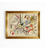 Tablore Modern Soyut Geometrik Sanat Kandinsky Tarzı Altın Çerçeveli Salon Duvar Tablosu