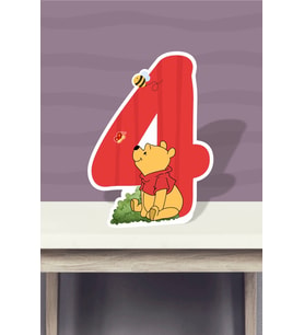 Winnie The Pooh Temalı Ayaklı Rakam Pano - 4 Yaş (40 cm)