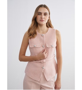 LCWAIKIKI Classic Pembe Bisiklet Yaka Kadın Tüvit Yelek