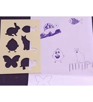 3D Baskı Hayvan Figürleri Çizim Şablonu - Çoklu Desen Kalıbı - Bej