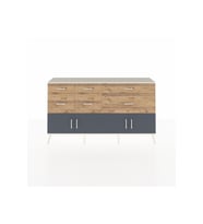 Arges Konsol Tek Raflı 6 Çekmeceli 4 Kapaklı 176x30x99 Aytaşı-Antrasit/Çam