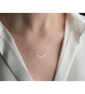 Kişiye Özel Tasarım Lotus Model Kolye 925K Gümüş (Gold)