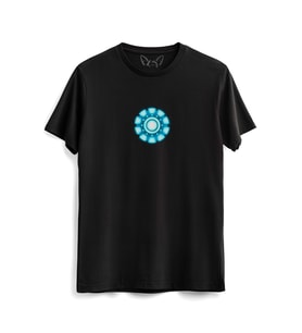 Ironman Resimli Baskılı   Siyah Tshirt
