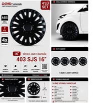 Skoda Uyumlu 16 Inc Kırılmaz Parlak Siyah Jant Kapağı 1 Takım 4 Adet No:403