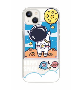 Iphone 15 Uyumlu Astronot Desenli Şeffaf Telefon Kılıfı